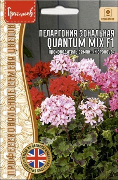 Пеларгония Зональная Quantum Mix F1 3шт (Ред.сем)