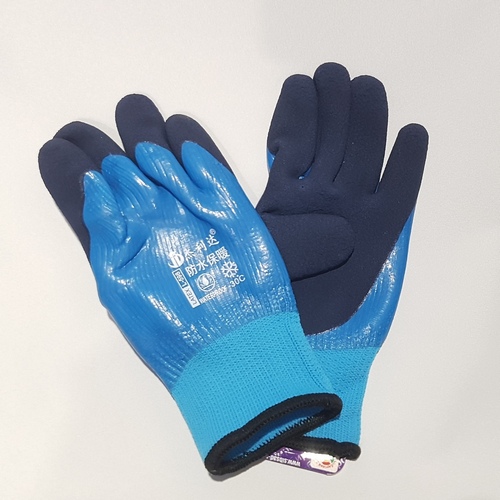 Перчатки 11 Суперзащита махровые голуб-синие (10шт) (Сиб Сад)