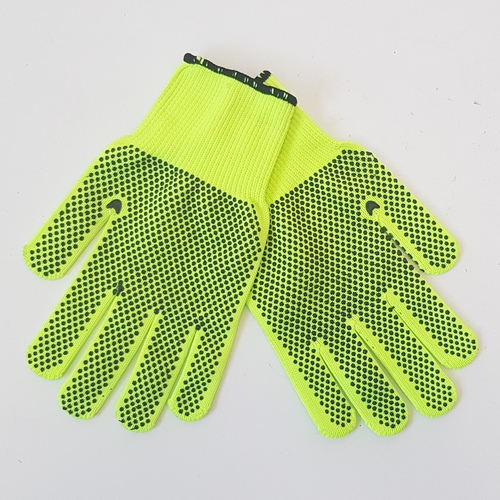 Перчатки х/б Чистые руки салат 10 размер ПВХ (12шт) (Сиб Сад)