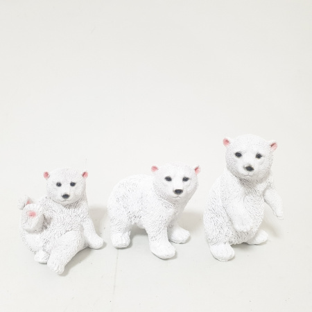 Садовая фигура Мишки белые 3шт 11713 (18см) (ВПС)